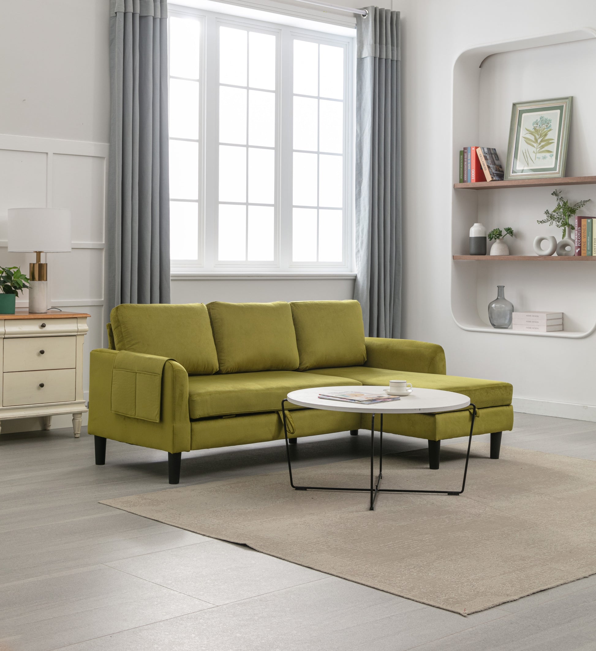 United We Win Sectional Sofa Reversible Sectional Sleeper Sectional Sofa With Storage Chaise Olive Polyester