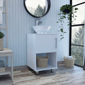 Saybrooke 1 Shelf Single Bathroom Vanity White White Particle Board