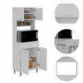 Santa Maria 1 Drawer 1 Shelf Area Pantry With Adjustable Metal Legs White White Particle Board