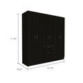 Davenport 1 Drawer Rectangle 6 Door Armoire Black Wengue And White Black Particle Board