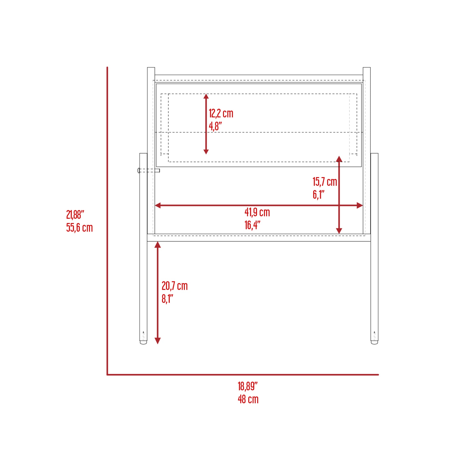 Hosley 1 Drawer 1 Shelf Nightstand Light Grey Light Gray Particle Board