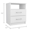 Brookeline 2 Drawer 1 Shelf Rectangle Nightstand White White Particle Board