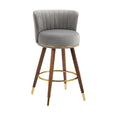 Coolmore Counter Height Bar Stools Set Of 2 For Kitchen Counter Solid Wood Legs With A Fixed Height Of 360 Degrees Gray Solid Wood