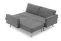 Variable Bed Sofa Living Room Folding Sofa Gray Foam Cotton 4 Seat