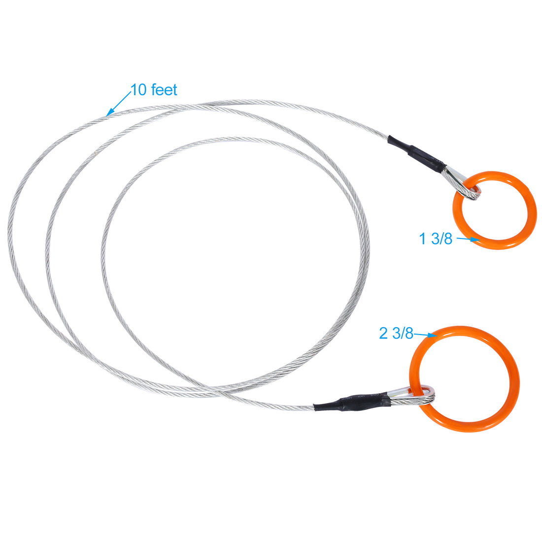 Log Choker Cable With Tow Ring,10 Feet Long Orange Steel