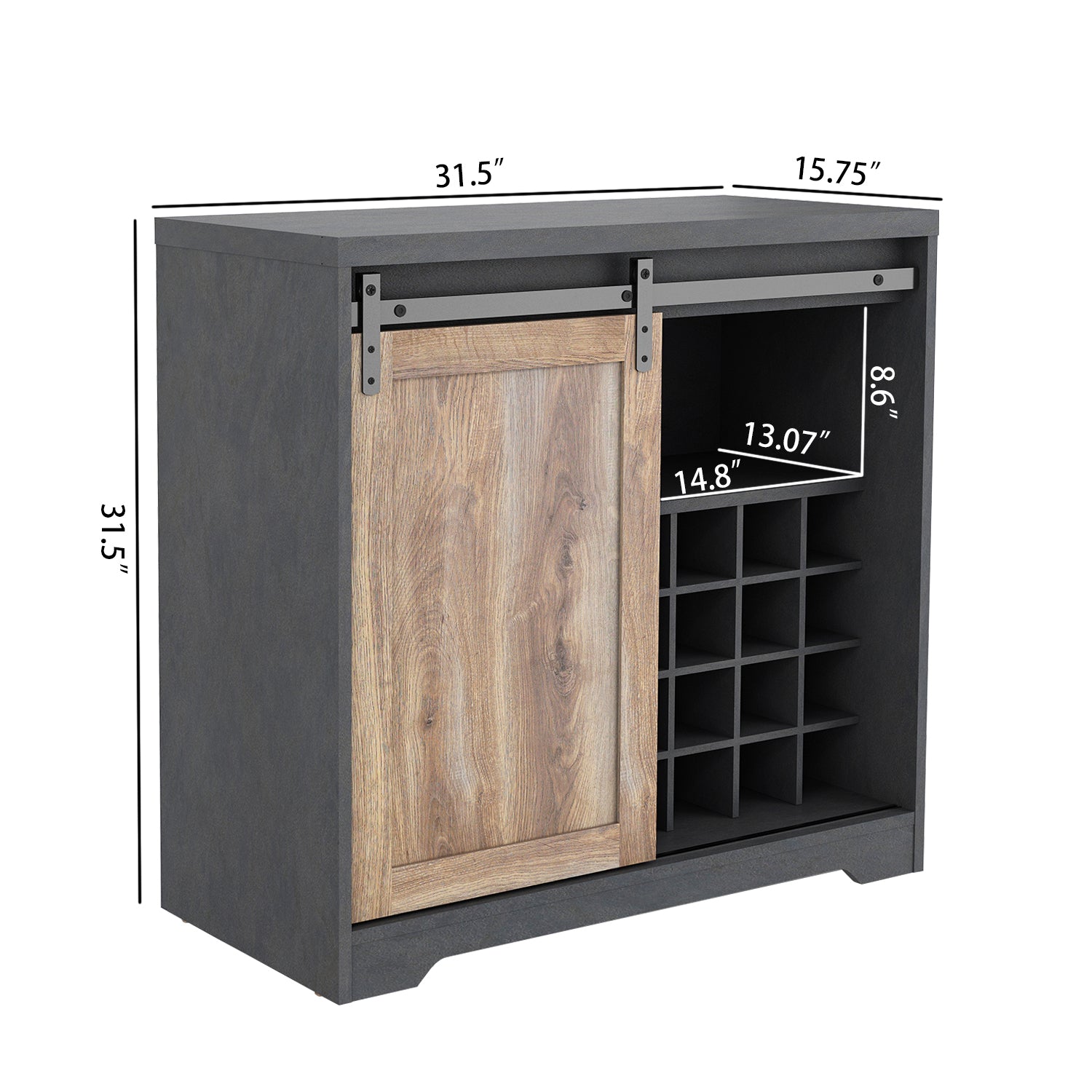 Wine Cabinet For Living Room, Dining Room Black Particle Board