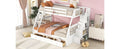 Twin Over Full Bunk Bed With Drawers Ladder And Storage Staircase, White White Solid Wood Mdf