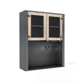 Wine Cabinet For Living Room, Dining Room Black Particle Board