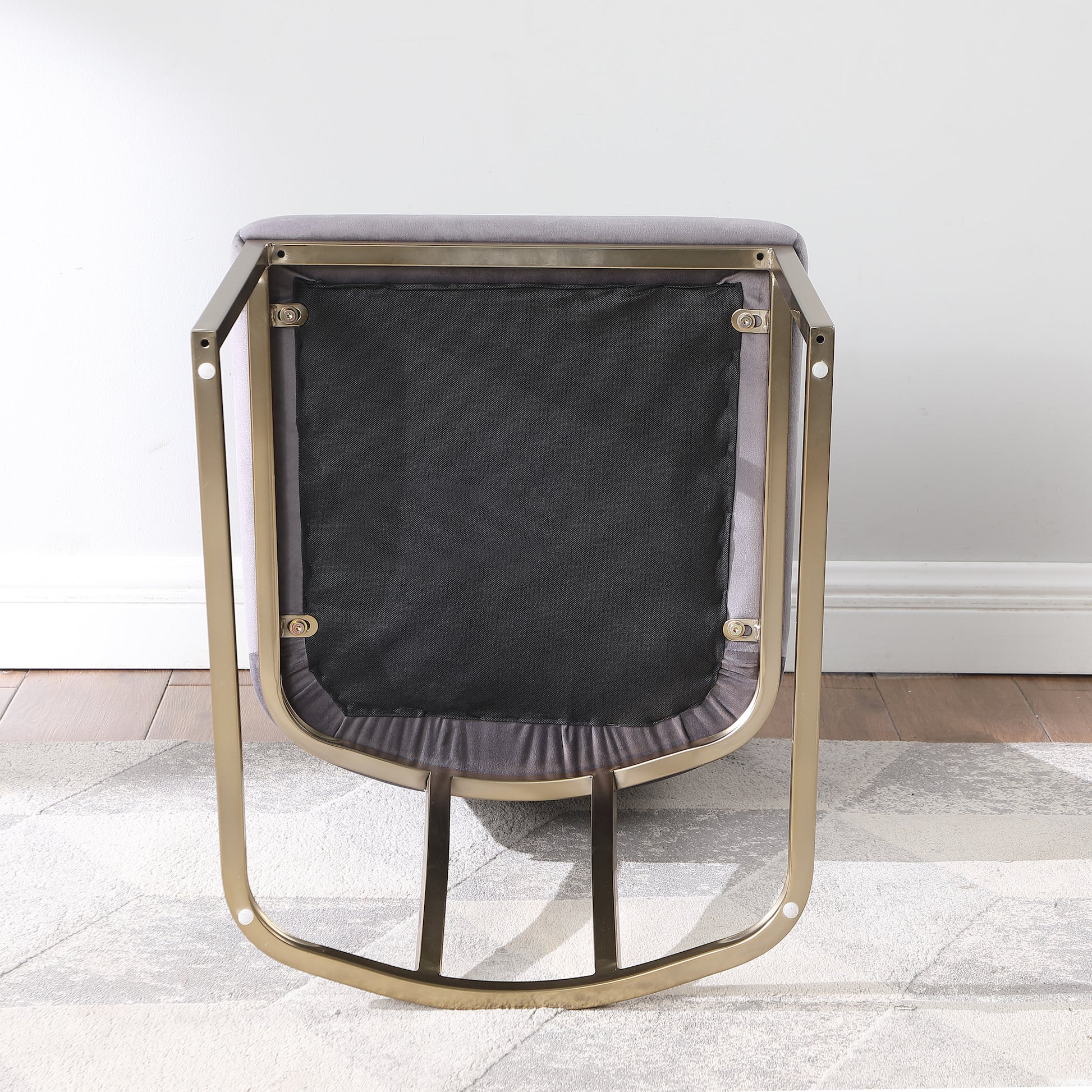 Dining Chairs, Velvet Upolstered Side Chair, Gold Metal Legs Set Of 2 White White Foam Metal