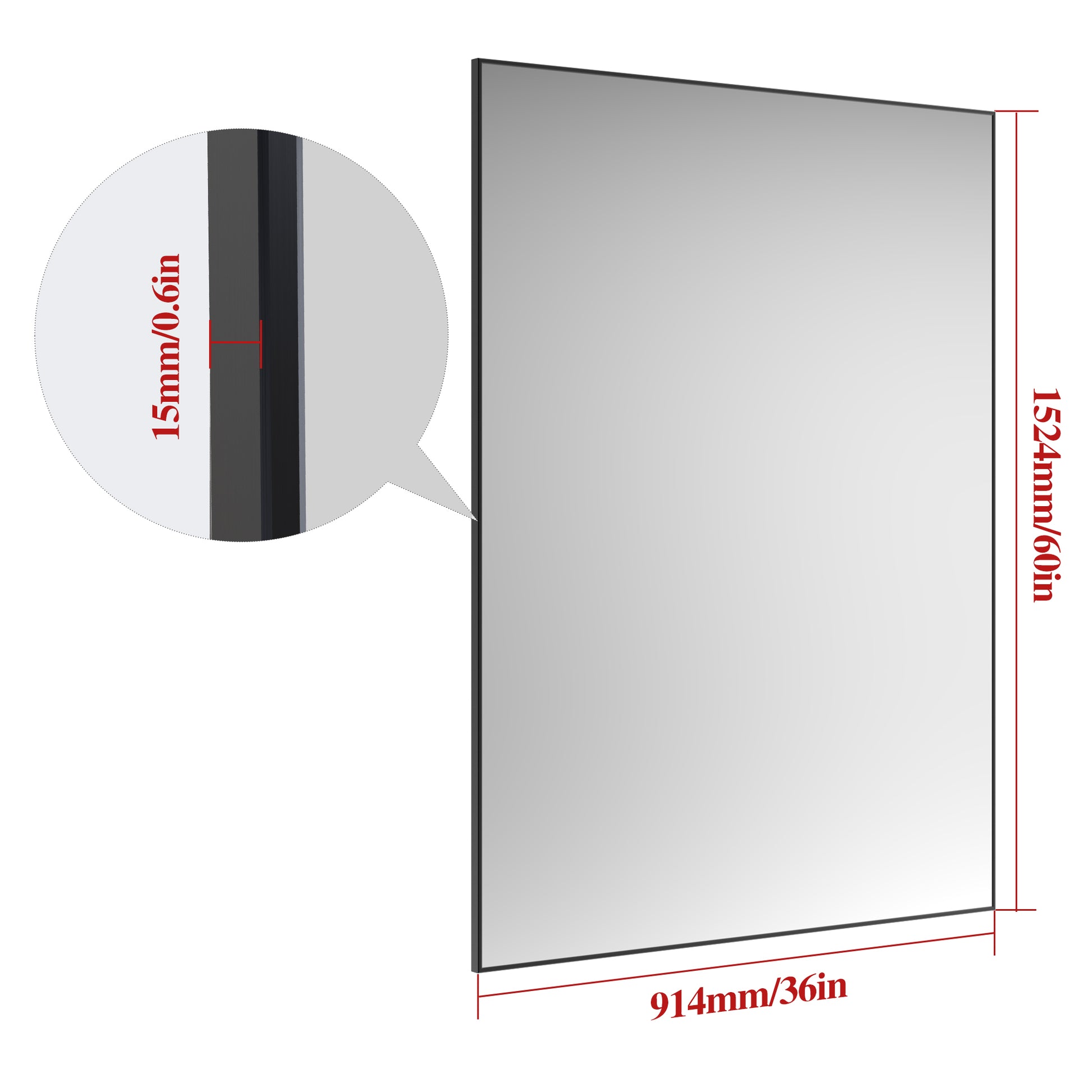 60"X36" Oversized Modern Rectangle Bathroom Mirror With Balck Frame Decorative Large Wall Mirrors For Bathroom Living Room Bedroom Vertical Or Horizontal Wall Mounted Mirror With Aluminum Frame Black Aluminium