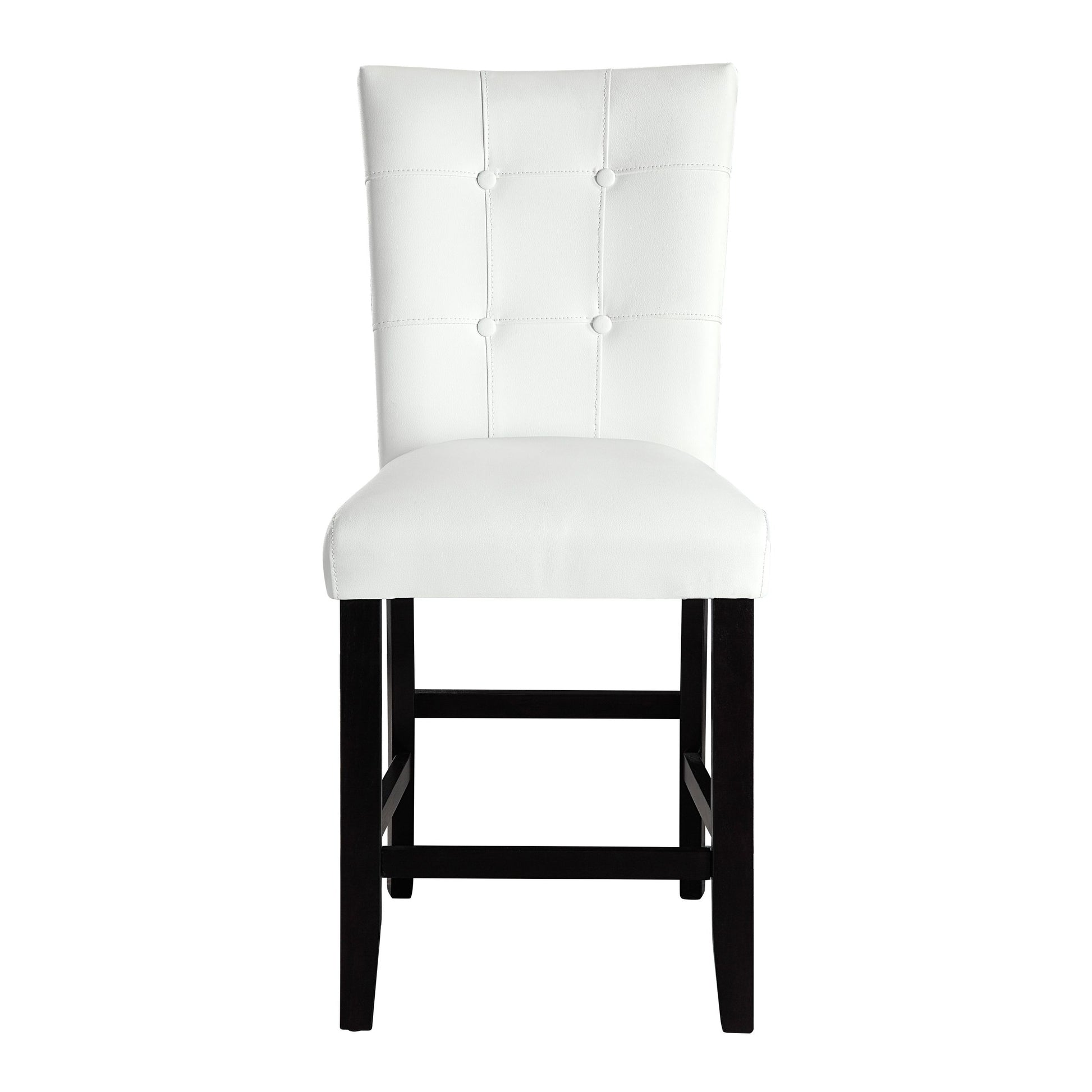 Hussein Counter Height Chair White Pu & Black Finish Dn01445 Black Pu