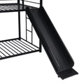 Metal Bunk Bed With Slide And Steps Black Metal