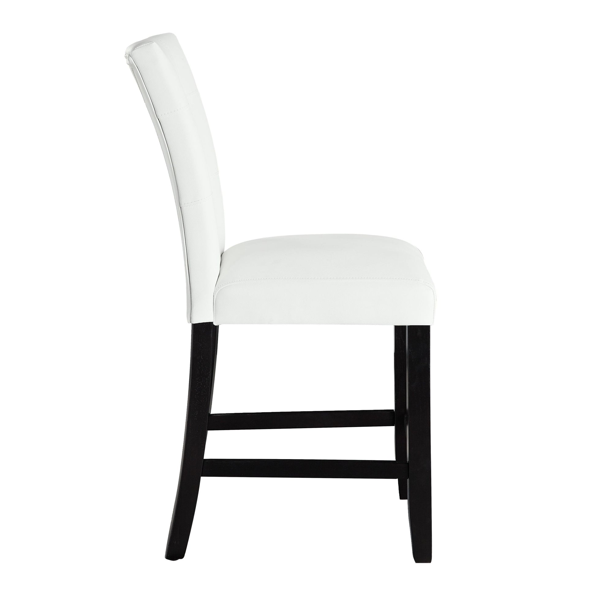 Hussein Counter Height Chair White Pu & Black Finish Dn01445 Black Pu