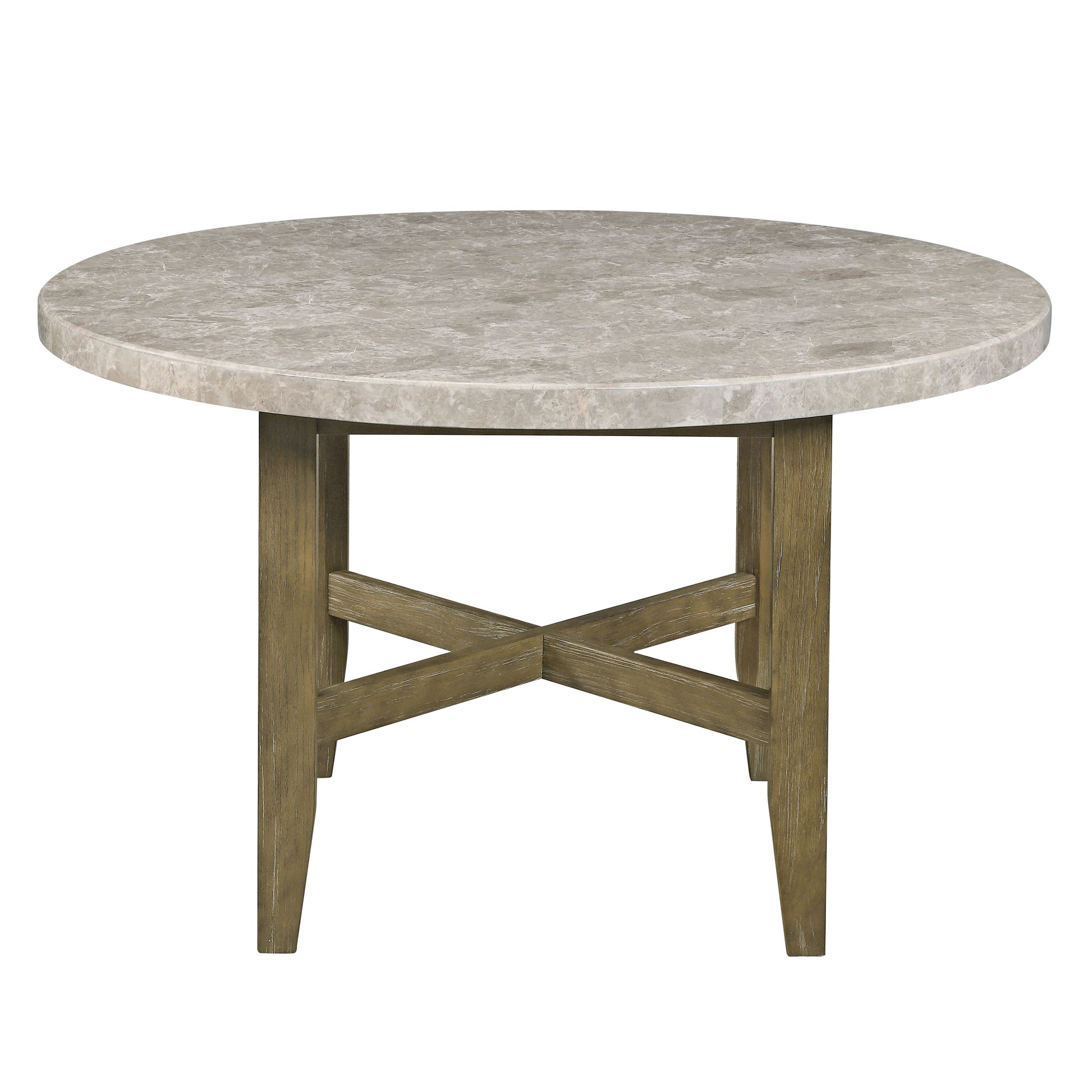 Karsen Dining Table W Marble Top Marble Top & Rustic Oak Finish Dn01449 Oak Solid Wood