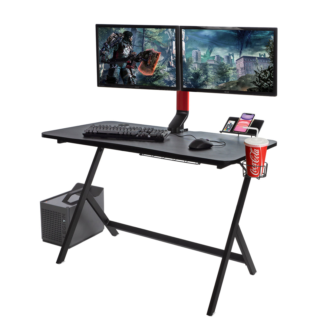 Desk Atlantic Gaming Fire Storm, Black Black Metal