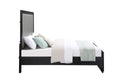 Nicola Ek Bed Silver Pu & Black Finish Bd01426Ek Black Pu