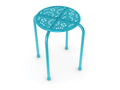 Durable Solid Metal Stool, Powder Coated Finish In Turquoise Turquoise Metal