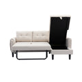 United We Win Sectional Sofa Reversible Sectional Sleeper Sectional Sofa With Storage Chaise Beige Polyester