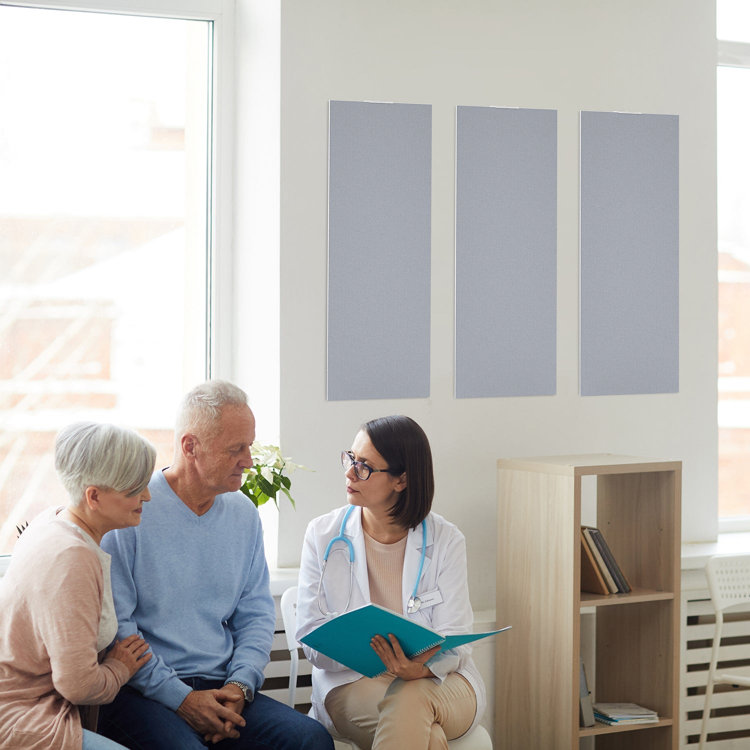 5 Pack Rectangular Acoustic Panels Silver Gray Kit Light Gray Polyester