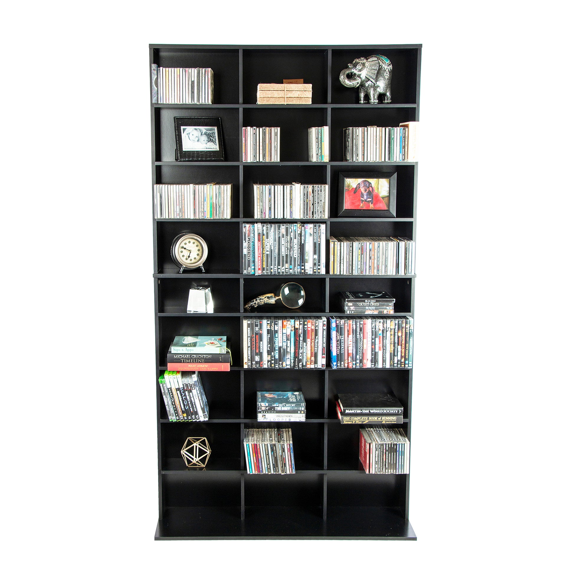 Atlantic Elite Media Storage Cabinet Xl, Black Black Particle Board