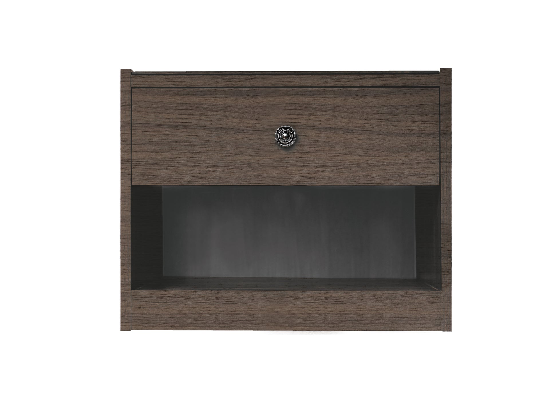 Nightstand With Wireless Charging Station Walnut Mdf