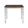 Bettina 5Pc Counter Height Table Set Beige Fabric, Antique White & Weathered Oak Finish Dn01439 Oak Mdf