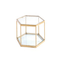 Modern Glass Coffee Table With Gold Finish Stainless Steel Frame Gold Glass