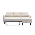 United We Win Sectional Sofa Reversible Sectional Sleeper Sectional Sofa With Storage Chaise Beige Polyester