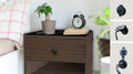 Nightstand With Wireless Charging Station Walnut Mdf