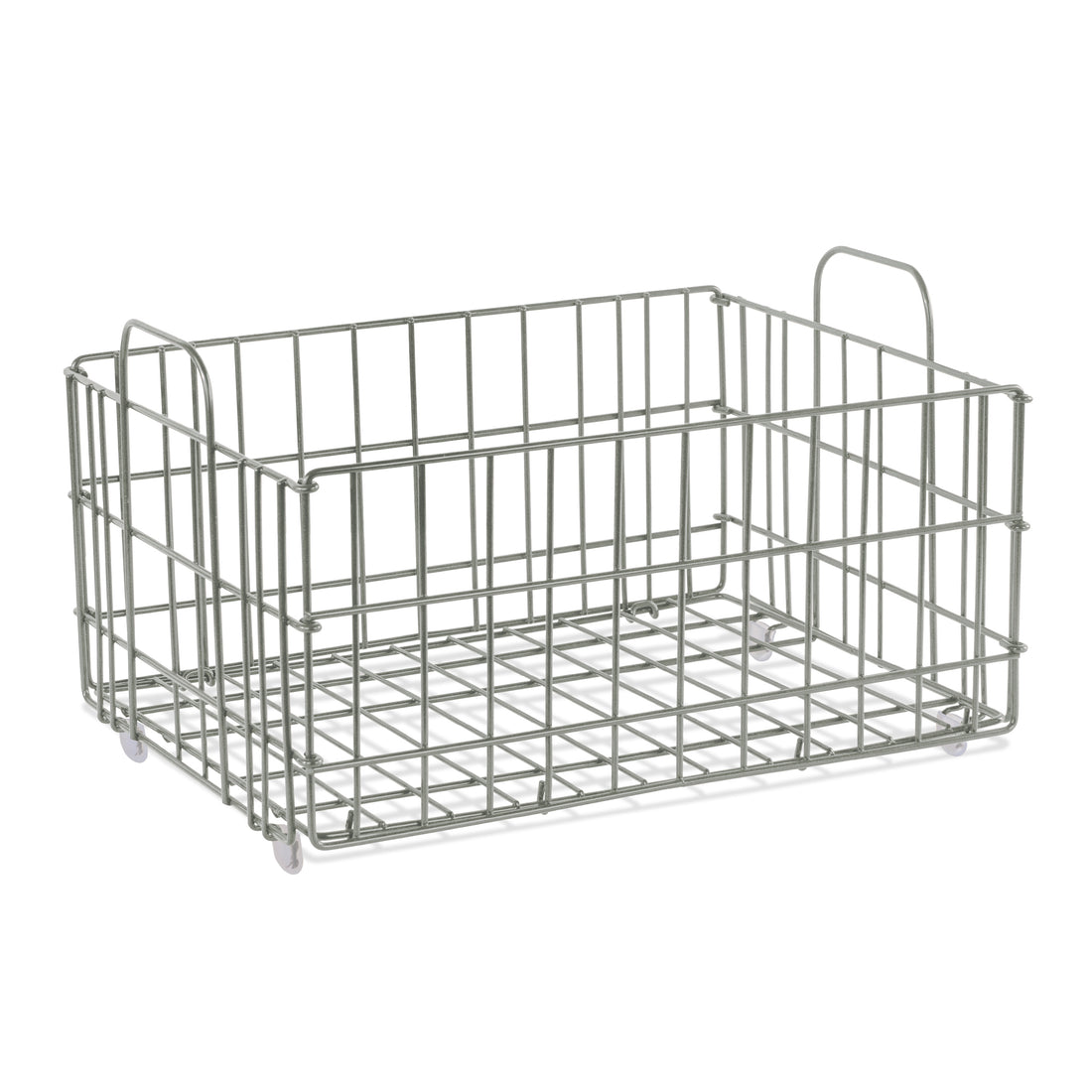 Collapsable Wire Basket In Light Gray Light Gray Metal