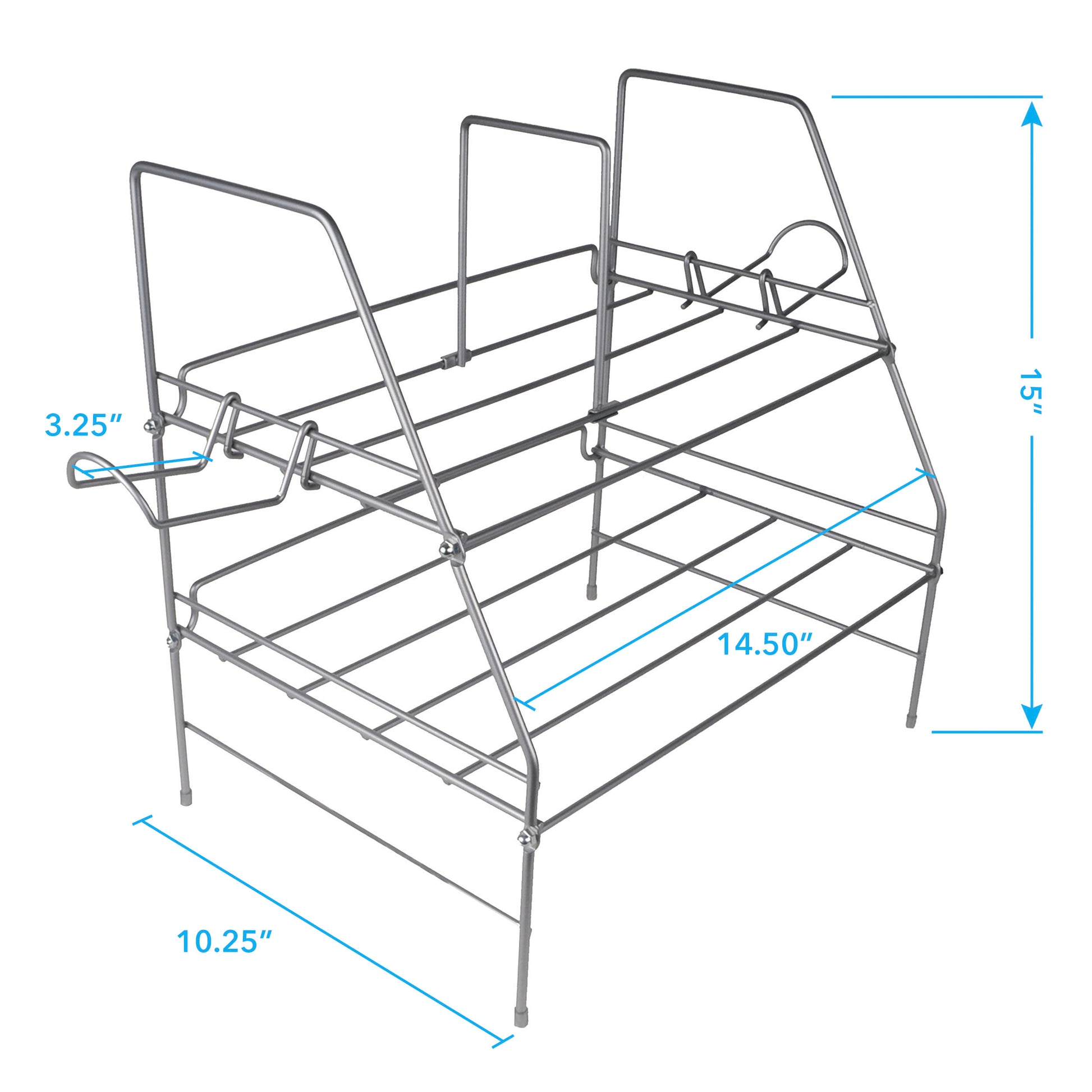 Wire Gaming Rack, Compact Profile, Holds Your Gaming Console And Accessories. Dark Gray Metal