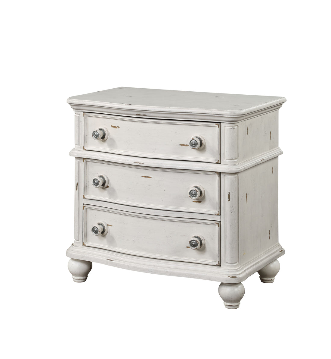 Jaqueline Nightstand Antique White Finish Bd01434 Antique White Mdf