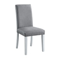 Lanton Side Chair Set 2 Gray Linen & Antique White Finish Dn01452 Antique White Linen