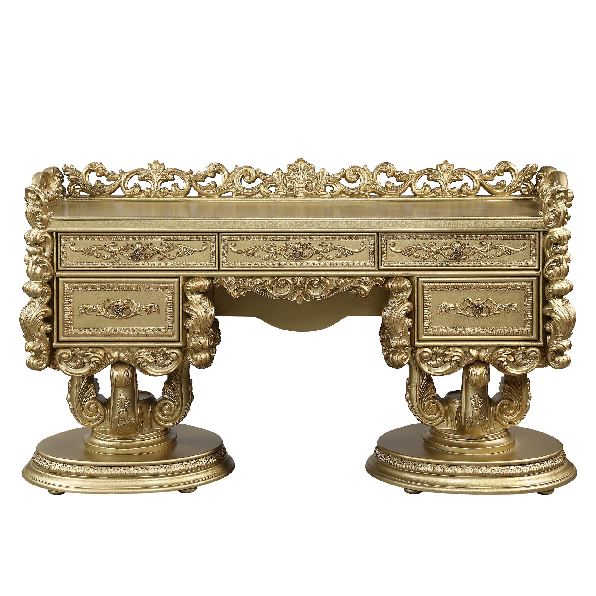 Bernadette Vanity Gold Finish Bd01477 Gold Mdf