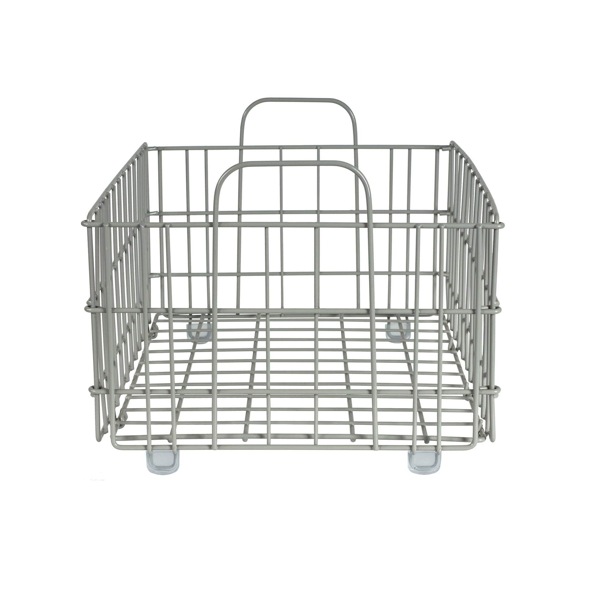 Collapsable Wire Basket In Light Gray Light Gray Metal