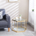 Modern Glass Coffee Table With Gold Finish Stainless Steel Frame Gold Glass