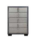 Nicola Chest Silver Pu & Black Finish Bd01431 Black Pu
