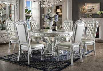 Dresden Round Dining Table In Bone White Finish Dn01700 White Mdf