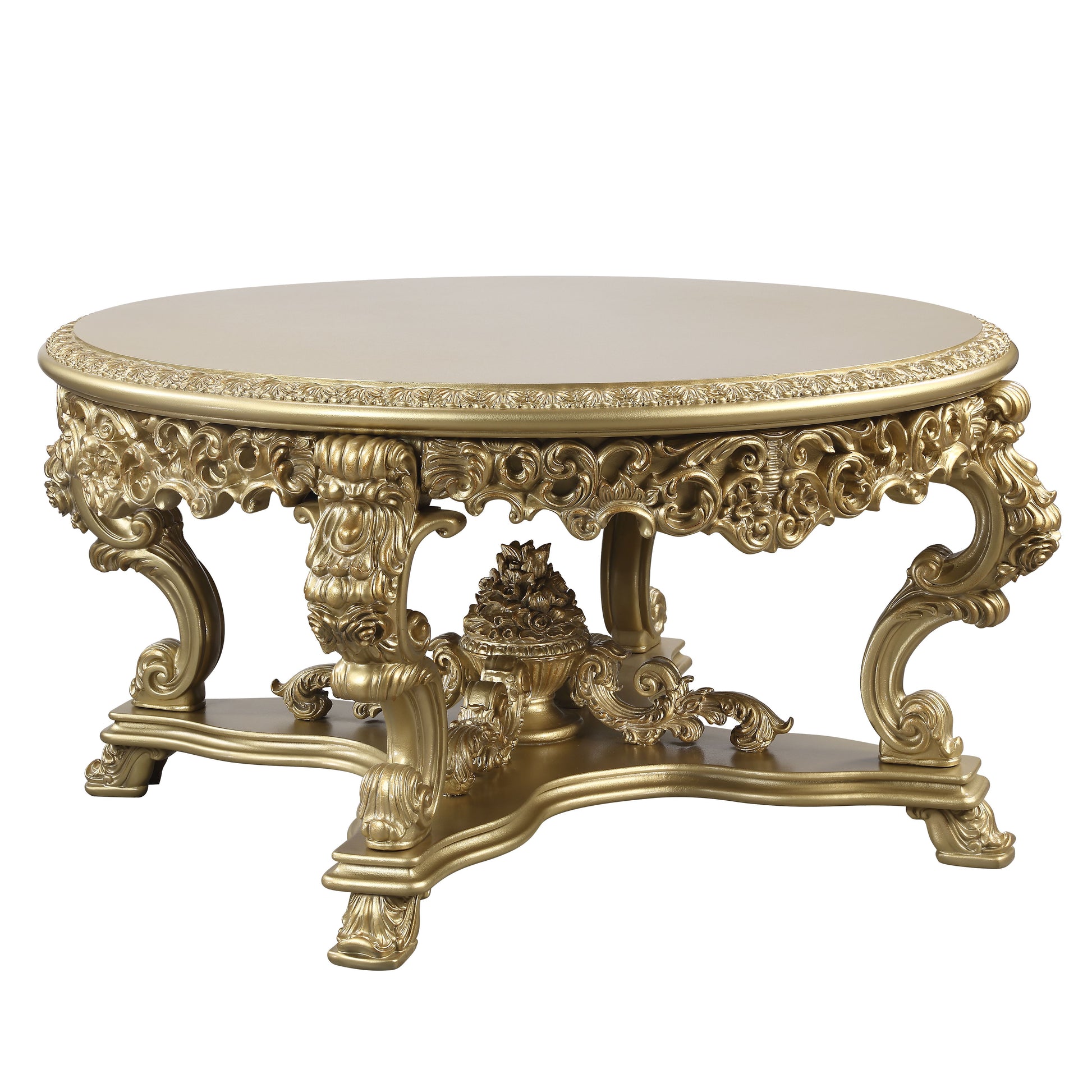 Bernadette Dining Table Gold Finish Dn01469 Gold Mdf
