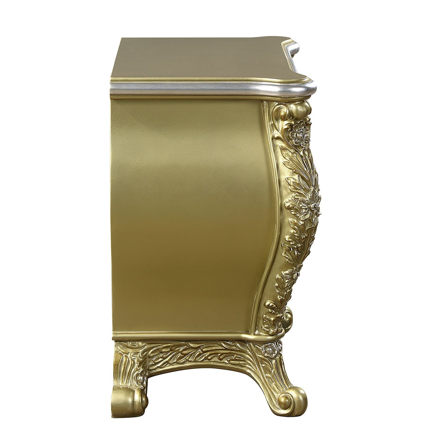 Cabriole Nightstand Gold Finish Bd01464 Gold Mdf