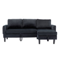 United We Win Sectional Sofa Reversible Sectional Sleeper Sectional Sofa With Storage Chaise Black Polyester