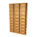 Media Shelving Unit, 6 Fixed Shelves, 18 Adjustable Shelves, Wide Base For Stability In Maple Tan Particle Board