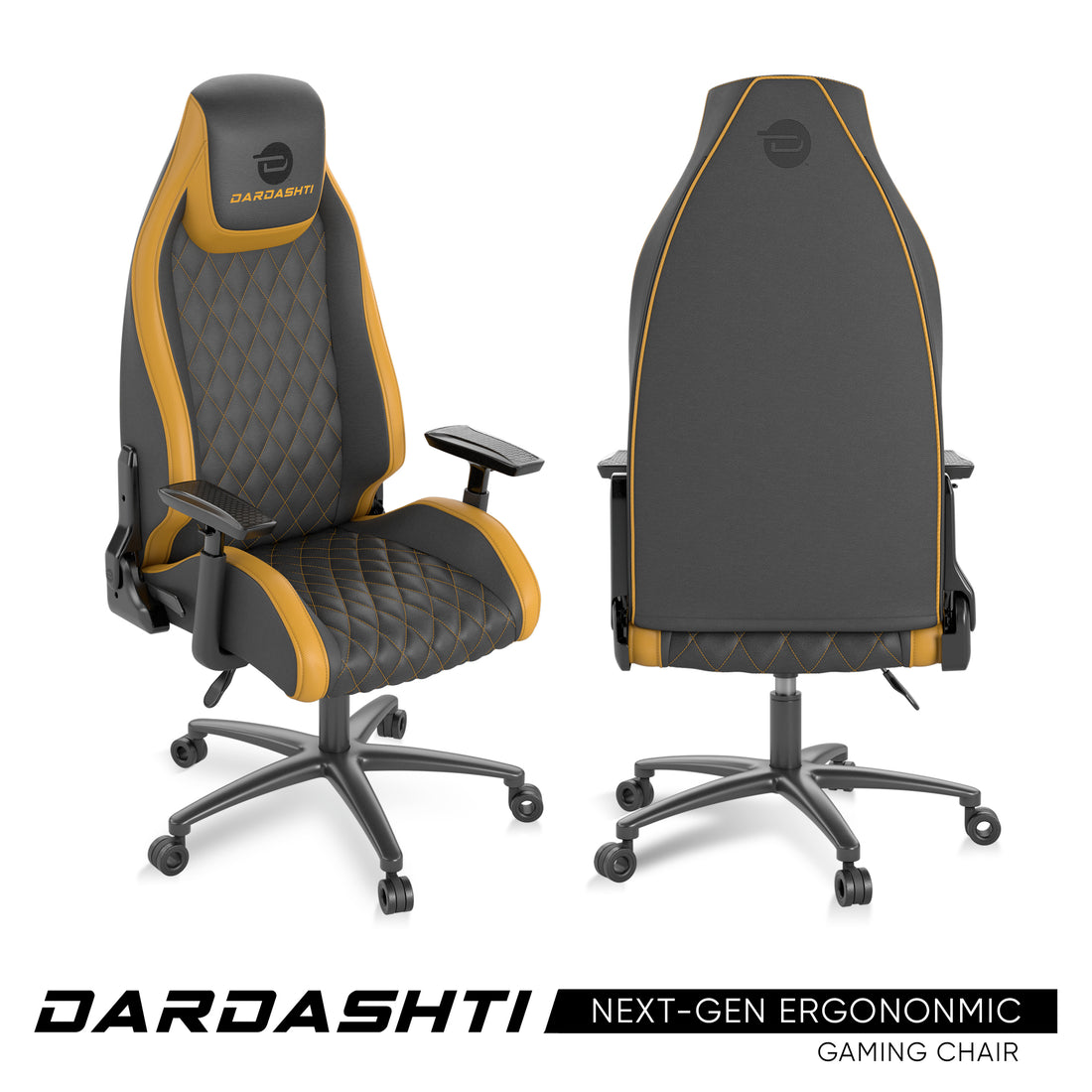 Next Gen Ergonomic Gaming Chair, 8 Way Adjustable Arm Rest, Multi Tilt, Steel Frame In Yellow Yellow Foam