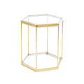 Modern Glass End Table With Gold Finish Stainless Steel Frame Gold Glass