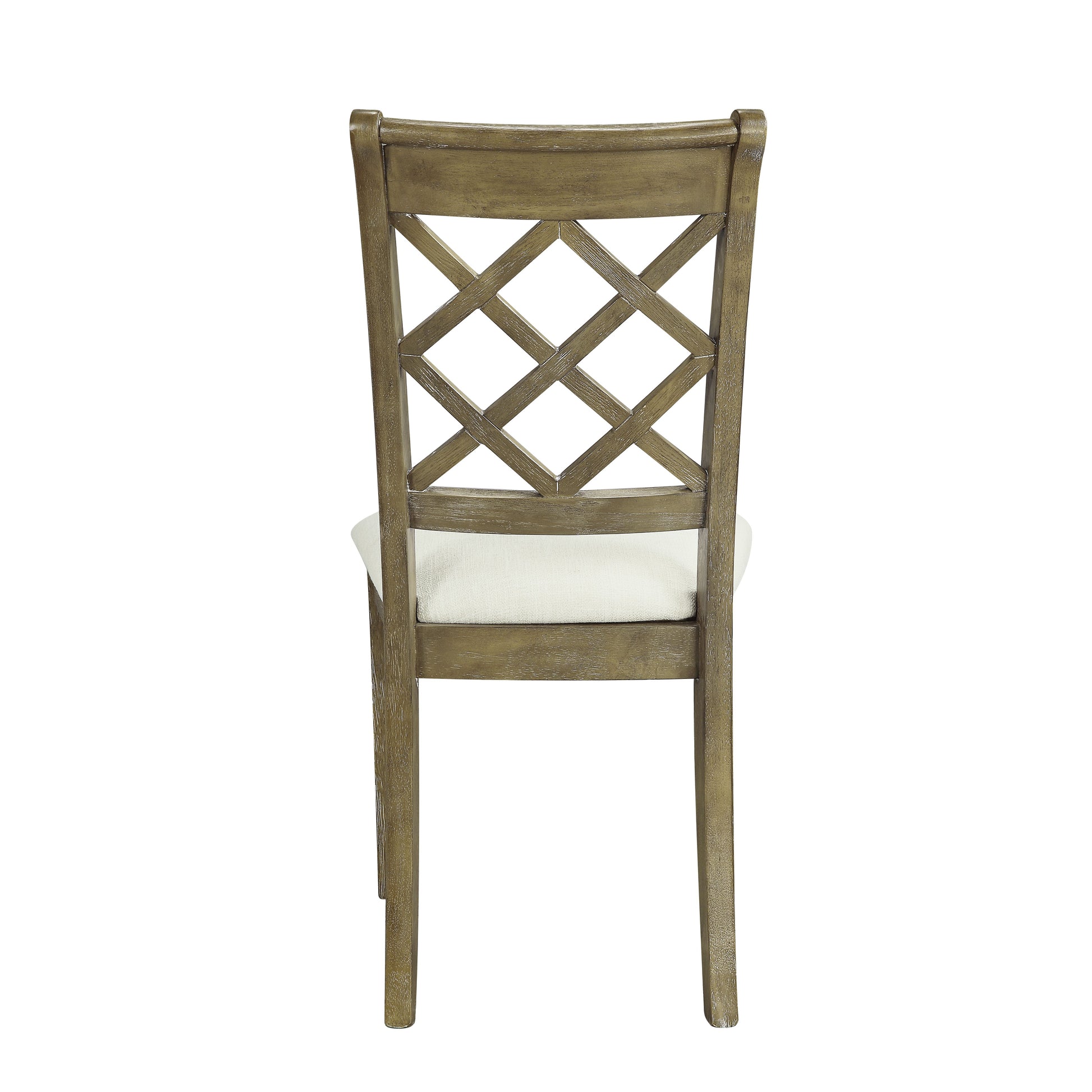 Karsen Side Chair Set 2 Beige Linen & Rustic Oak Finish Dn01450 Oak Solid Wood