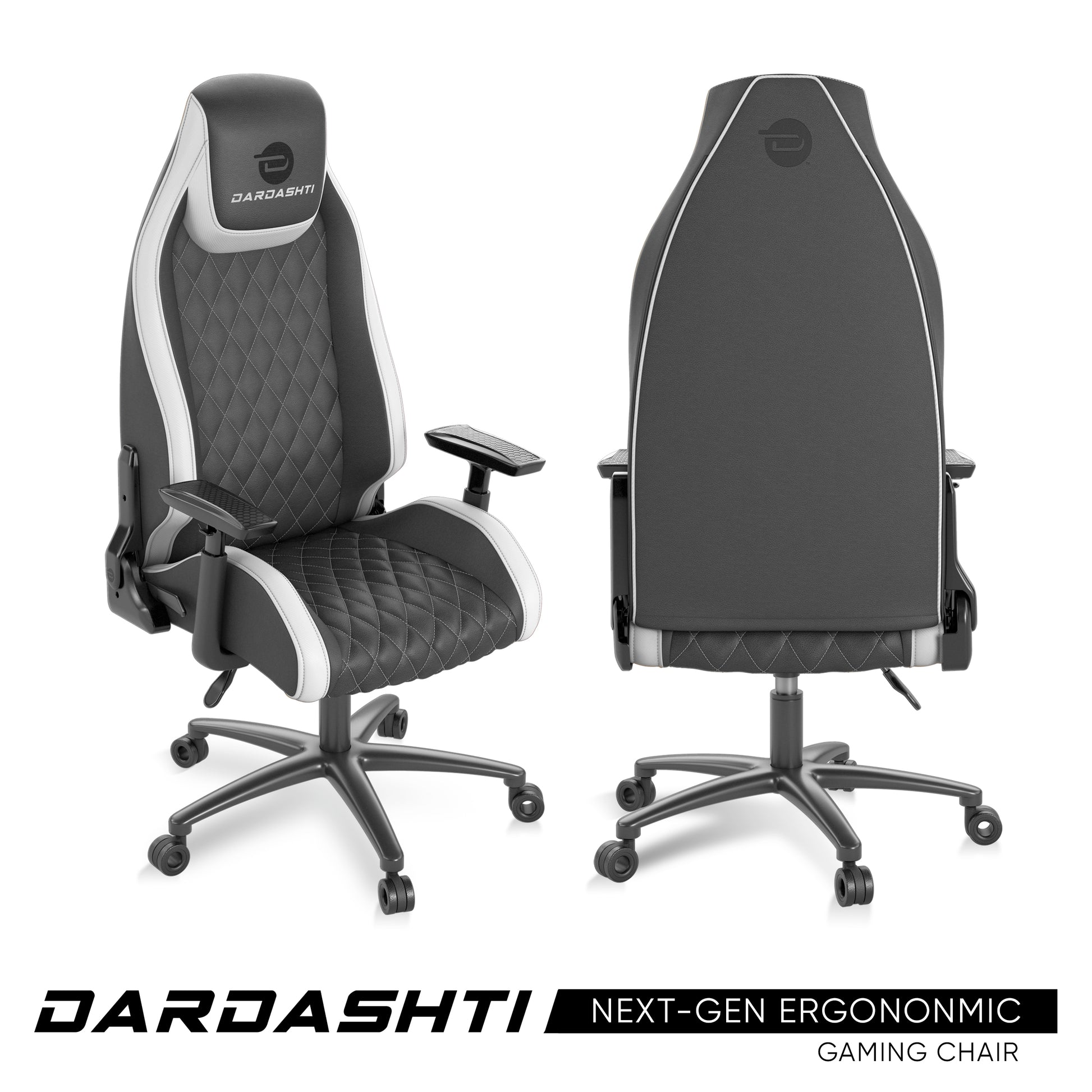 Next Gen Ergonomic Gaming Chair, 8 Way Adjustable Arm Rest, Multi Tilt, Steel Frame In White White Foam