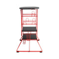 Gaming Storage Stand With 2 Fixed Carbon Laminate Shelves In Black And Red Red 39 Inches Or Less Particle Board