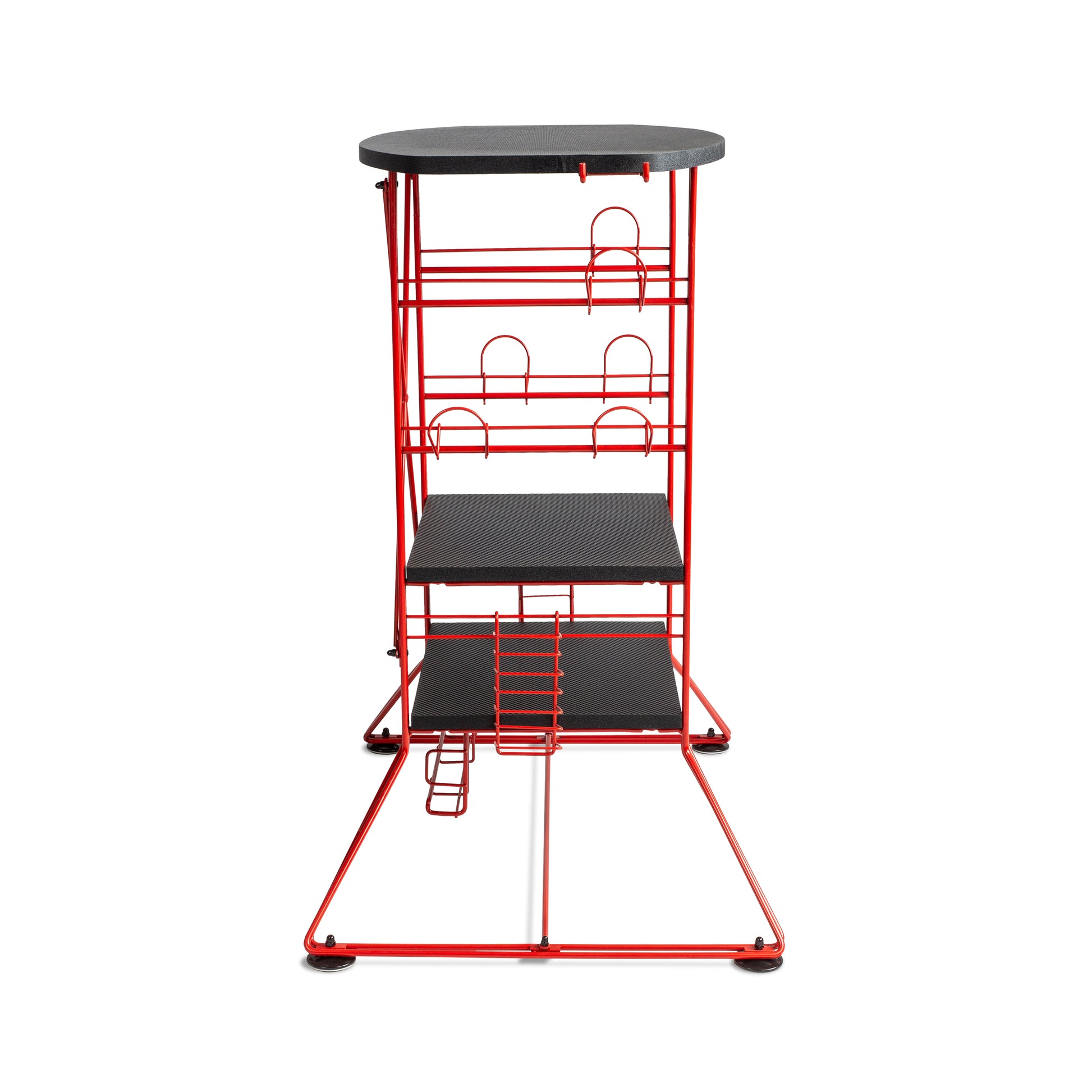 Gaming Storage Stand With 2 Fixed Carbon Laminate Shelves In Black And Red Red 39 Inches Or Less Particle Board