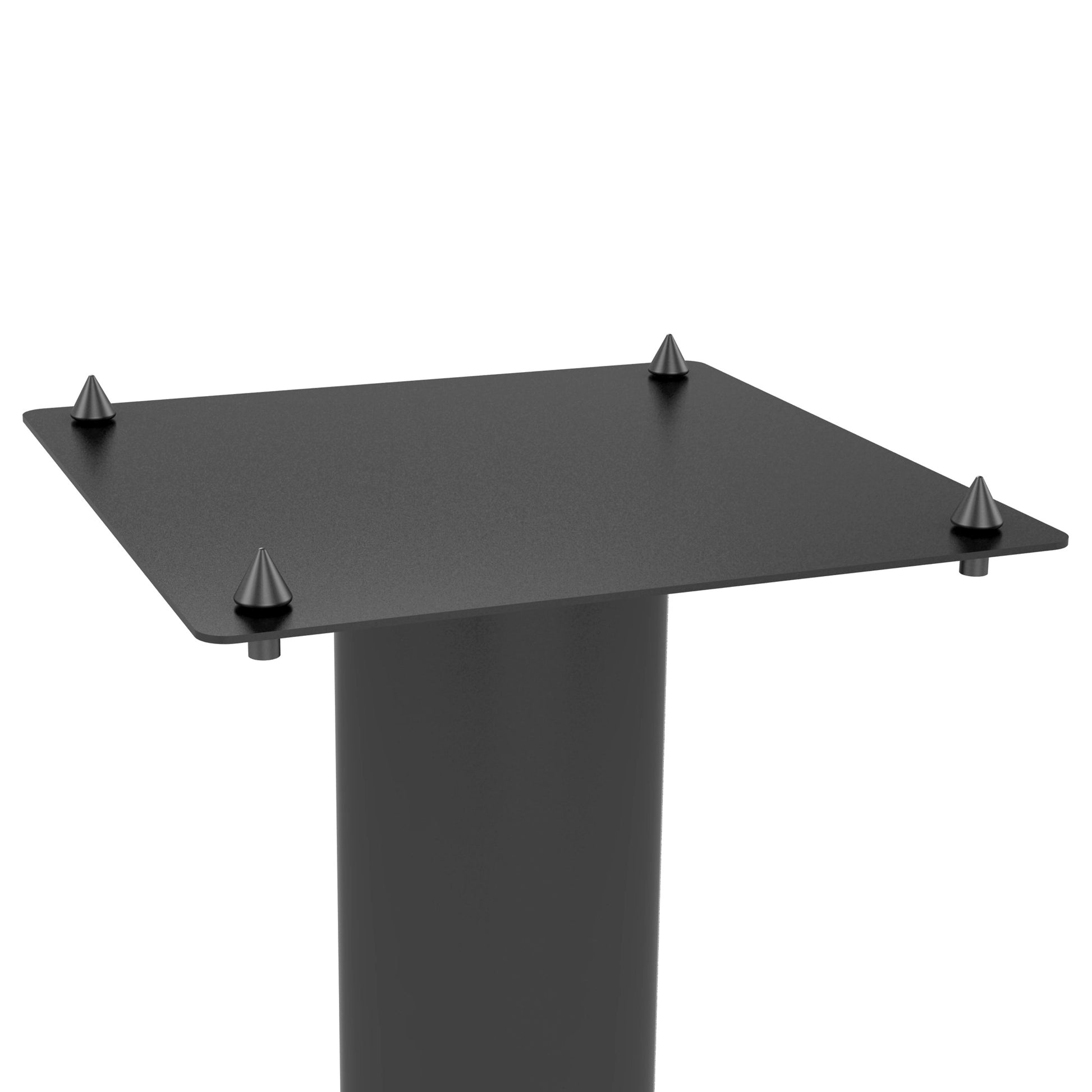 Pedestal Speaker Stand, Steel Construction, Cable Management Black Metal