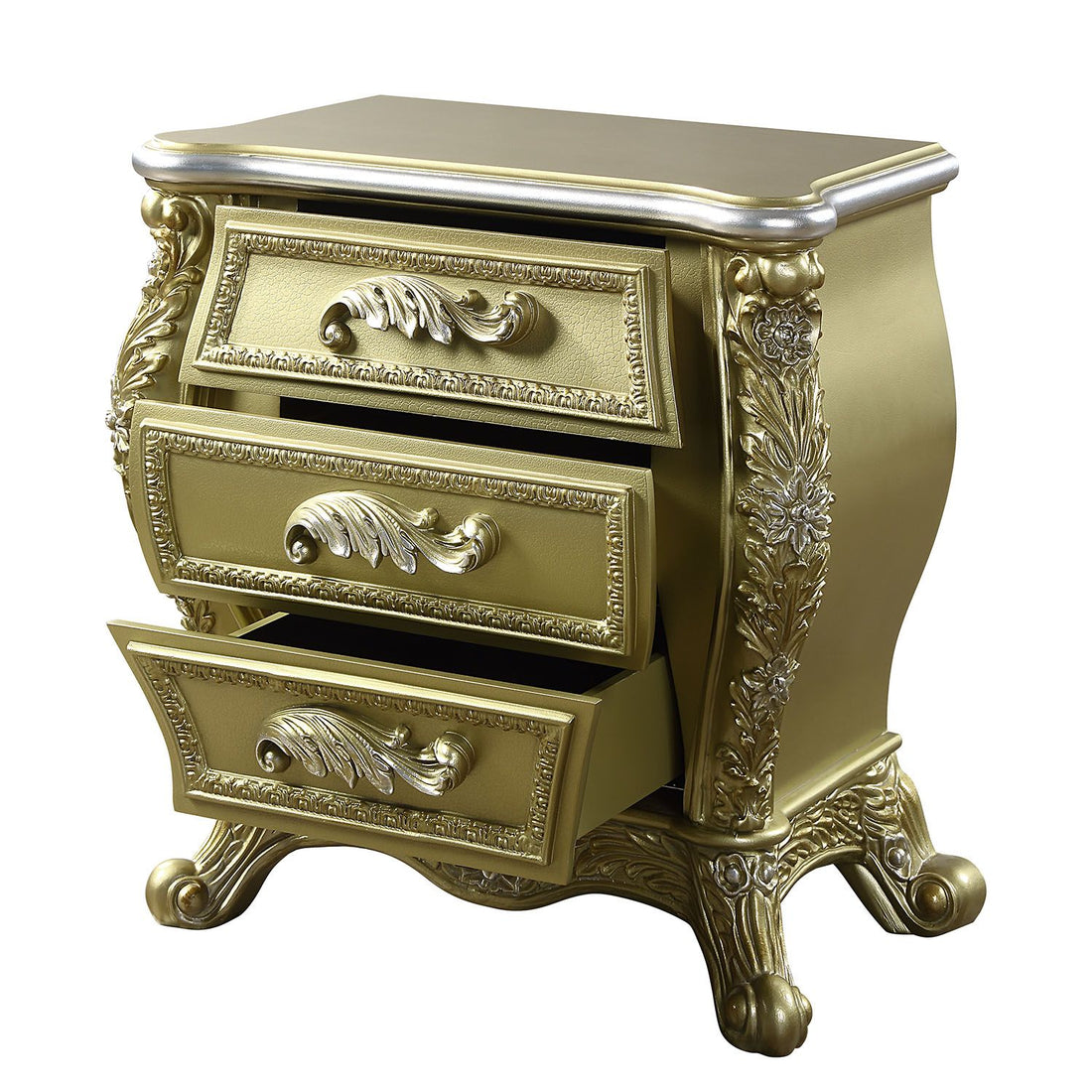 Cabriole Nightstand Gold Finish Bd01464 Gold Mdf